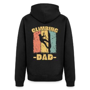 Escalade papa rétro - Veste à capuche bio Premium Unisexe - noir - Dos - Nico (187cm)
