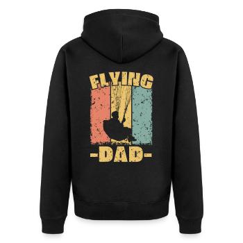 Parapente papa rétro - Veste à capuche bio Premium Unisexe - noir - Dos - Nico (187cm)