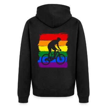 Fierté LGBT à vélo - Veste à capuche bio Premium Unisexe - noir - Dos - Nico (187cm)