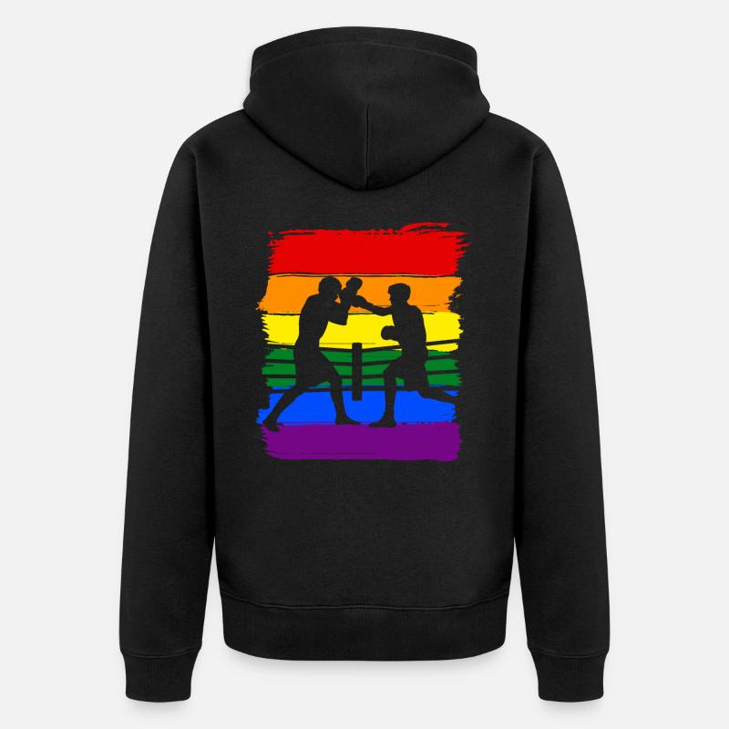Boxe LGBT Pride - Veste à capuche bio Premium Unisexe - noir