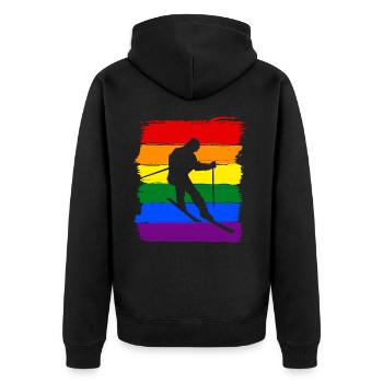 Ski LGBT Pride - Veste à capuche bio Premium Unisexe - noir - Dos - Nico (187cm)