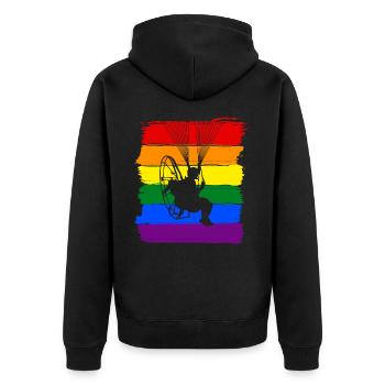 Paramoteur LGBTQ Pride - Veste à capuche bio Premium Unisexe - noir - Dos - Nico (187cm)