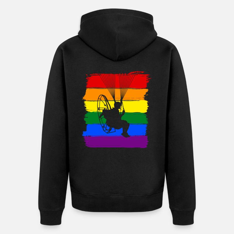 Paramoteur LGBTQ Pride - Veste à capuche bio Premium Unisexe - noir