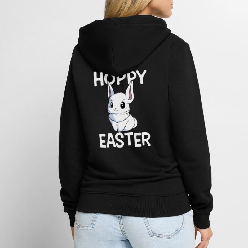 Hoppy Easter Sweet Easter Easter Egg Hunt Unisex Premium Organic Zip Hoodie