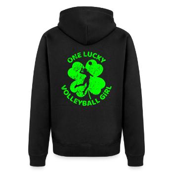 Volleyball Trèfle de la Saint-Patrick - Veste à capuche bio Premium Unisexe - noir - Dos - Nico (187cm)