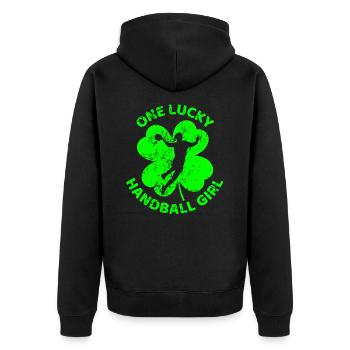 Handball Trèfle de la Saint-Patrick - Veste à capuche bio Premium Unisexe - noir - Dos - Nico (187cm)