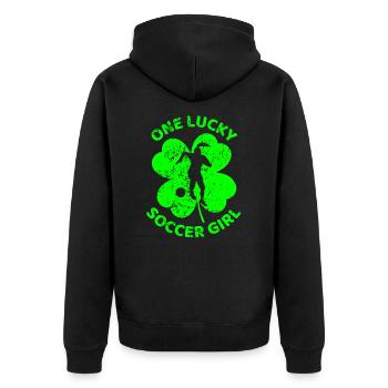 Soccer Trèfle de la Saint-Patrick - Veste à capuche bio Premium Unisexe - noir - Dos - Nico (187cm)