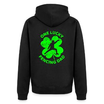 Escrime du trèfle de la Saint-Patrick - Veste à capuche bio Premium Unisexe - noir - Dos - Nico (187cm)