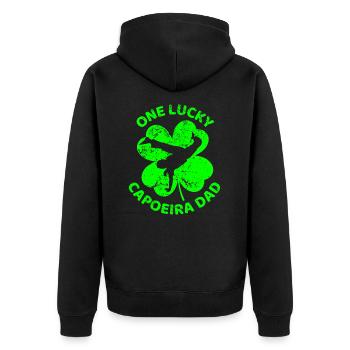 Capoeira St. Patrick's day shamrock - Unisex Premium Organic Zip Hoodie - black - Back - Nico (187cm)