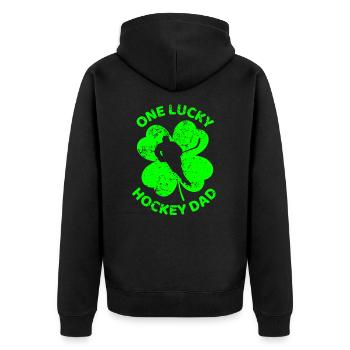 Hockey sur glace Trèfle de la Saint-Patrick - Veste à capuche bio Premium Unisexe - noir - Dos - Nico (187cm)