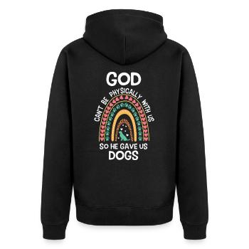 Gott Gab Uns Hunde Regenbogen Hund Jesus Christus - Unisex Premium Bio Zip Hoodie - Schwarz - Hinten - Nico (187cm)