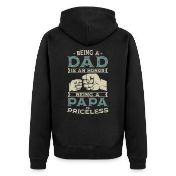 Être père est un honneur papa inestimable fête des pères - Veste à capuche bio Premium Unisexe - noir - Dos - Nico (187cm)