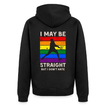 Tennis Droits LGBT - Veste à capuche bio Premium Unisexe - noir - Dos - Nico (187cm)