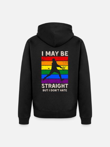 Tennis LGBT Rights - Unisex Premium Organic Zip Hoodie - black