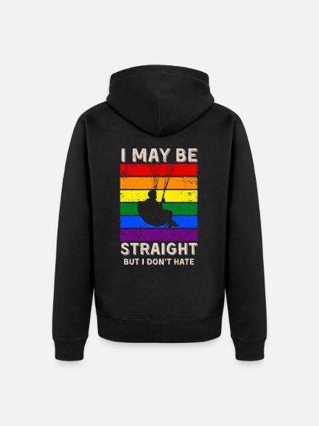 Paragliding LGBT Rights - Unisex Premium Organic Zip Hoodie - black