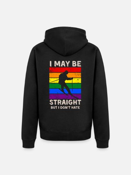 Skiing LGBT Rights - Unisex Premium Organic Zip Hoodie - black