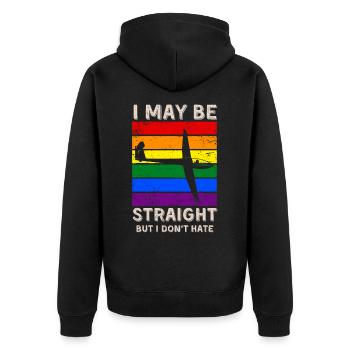 Gliding LGBT Rights - Unisex Premium Organic Zip Hoodie - black - Back - Nico (187cm)