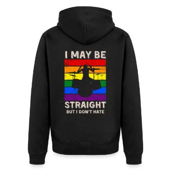 Tambouriner les droits LGBT - Veste à capuche bio Premium Unisexe - noir - Dos - Nico (187cm)