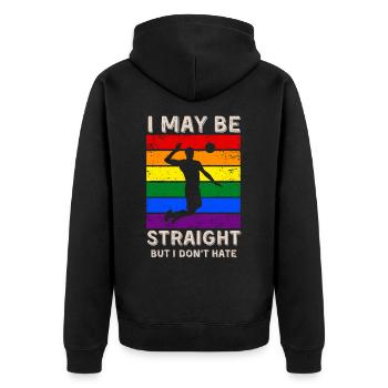 Volleyball Droits LGBT - Veste à capuche bio Premium Unisexe - noir - Dos - Nico (187cm)