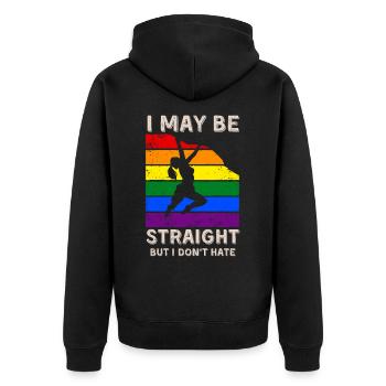 Climbing LGBT Rights - Unisex Premium Organic Zip Hoodie - black - Back - Nico (187cm)
