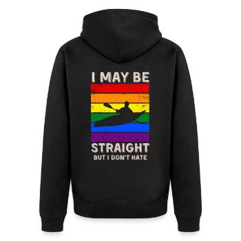 Canoeing LGBT Rights - Unisex Premium Organic Zip Hoodie - black - Back - Nico (187cm)