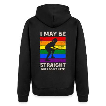 Droits LGBT au badminton - Veste à capuche bio Premium Unisexe - noir - Dos - Nico (187cm)