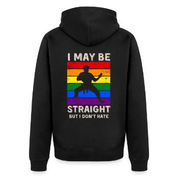 Karaté Droits LGBT - Veste à capuche bio Premium Unisexe - noir - Dos - Nico (187cm)