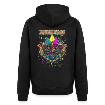 Masque de fête Pearls and Bling Carnival Mardi Gras - Veste à capuche bio Premium Unisexe - noir - Dos - Nico (187cm)