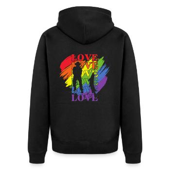 Pêche LGBT Pride - Veste à capuche bio Premium Unisexe - noir - Dos - Nico (187cm)