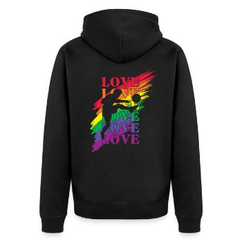 Soccer LGBT Pride - Veste à capuche bio Premium Unisexe - noir - Dos - Nico (187cm)