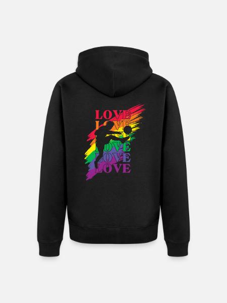 Fußball LGBT Pride - Unisex Premium Bio Zip Hoodie - Schwarz