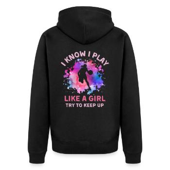 Basketball féminin - Veste à capuche bio Premium Unisexe - noir - Dos - Nico (187cm)