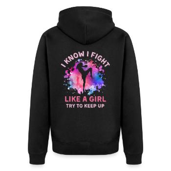 Femmes Muay-thai Fille - Veste à capuche bio Premium Unisexe - noir - Dos - Nico (187cm)