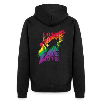 Plongée LGBT Pride - Veste à capuche bio Premium Unisexe - noir - Dos - Nico (187cm)
