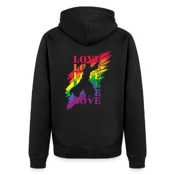 Kendo LGBT Pride - Veste à capuche bio Premium Unisexe - noir - Dos - Nico (187cm)