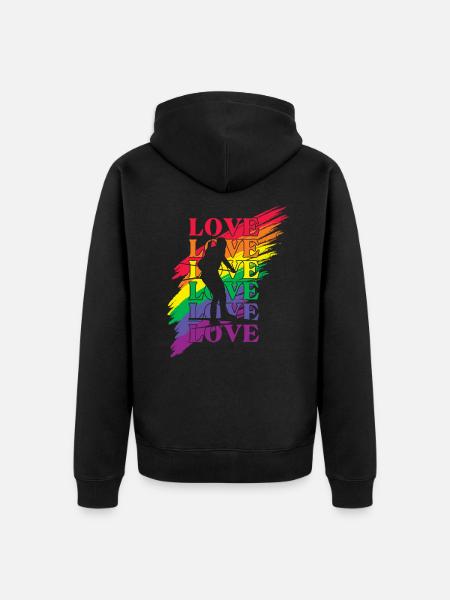 Biathlon LGBT Pride - Premium økologisk unisex-hættejakke - sort