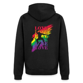 Skater LGBT Pride - Veste à capuche bio Premium Unisexe - noir - Dos - Nico (187cm)
