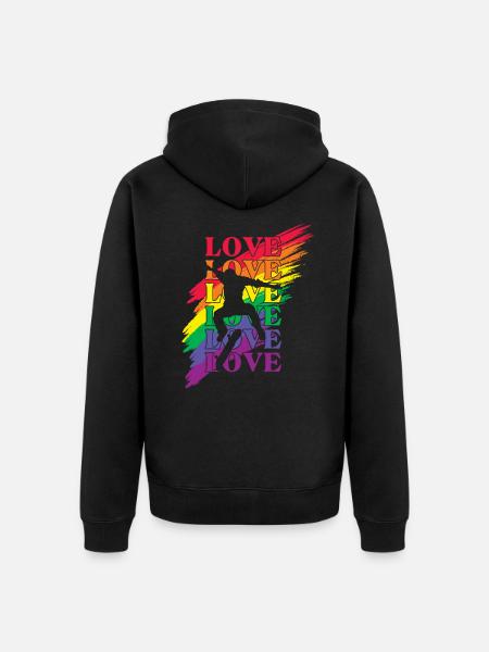 Skater LGBT Pride - Unisex Premium Bio Zip Hoodie - Schwarz