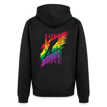 Saut à ski LGBT Pride - Veste à capuche bio Premium Unisexe - noir - Dos - Nico (187cm)