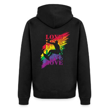 Surfer LGBT Pride - Veste à capuche bio Premium Unisexe - noir - Dos - Nico (187cm)