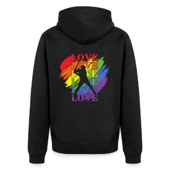 Baseball LGBT Pride - Unisex Premium Bio Zip Hoodie - Schwarz - Hinten - Nico (187cm)
