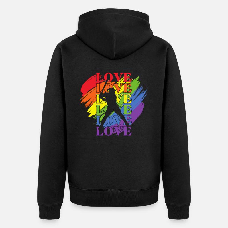 Baseball LGBT Pride - Unisex Premium Bio Zip Hoodie - Schwarz
