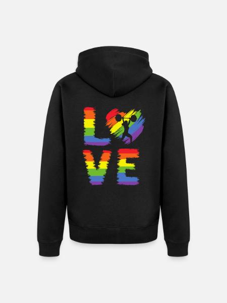 Weightlifting LGBT Pride - Unisex Premium Organic Zip Hoodie - black
