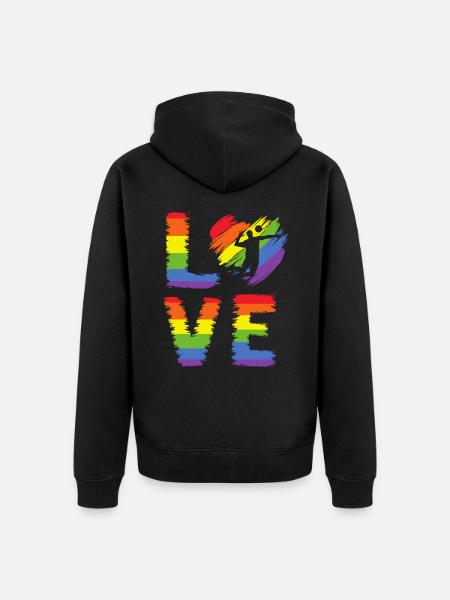 Volleyball LGBT Pride - Unisex Premium Organic Zip Hoodie - black