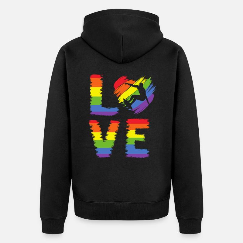 Surfer LGBT Pride - Veste à capuche bio Premium Unisexe - noir