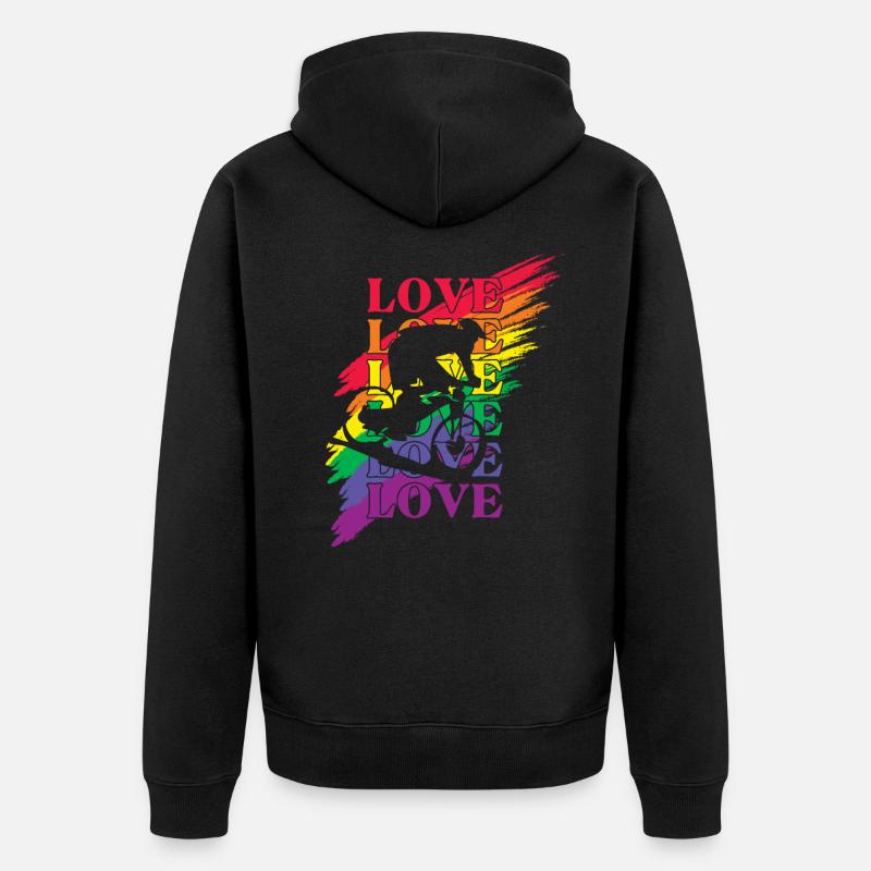 Fierté LGBT à vélo - Veste à capuche bio Premium Unisexe - noir
