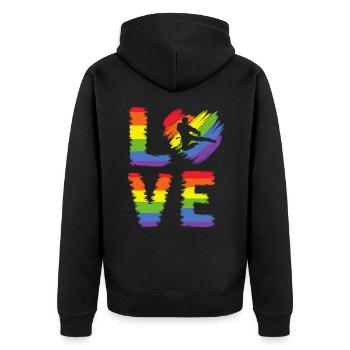 Fierté LGBT de Taekwondo - Veste à capuche bio Premium Unisexe - noir - Dos - Nico (187cm)