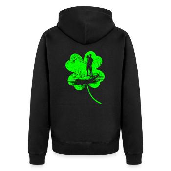 Paddleboard Trèfle de la Saint-Patrick - Veste à capuche bio Premium Unisexe - noir - Dos - Nico (187cm)