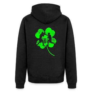Boxe trèfle de la Saint-Patrick - Veste à capuche bio Premium Unisexe - noir - Dos - Nico (187cm)
