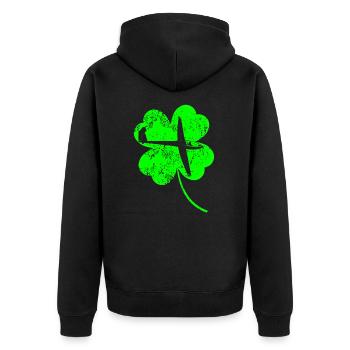 Vol à voile trèfle de la Saint-Patrick - Veste à capuche bio Premium Unisexe - noir - Dos - Nico (187cm)